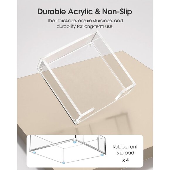 Acrylic Napkin Holder for Table, Clear Guest Towel Holder, Beverage Buffet Paper - Picture 5 of 8